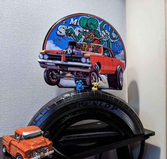 ガレージ雑貨 ラットフィンクフィギュア コレクションボード RATFINK