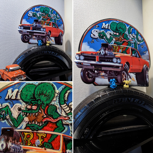 ガレージ雑貨 ラットフィンクフィギュア コレクションボード RATFINK