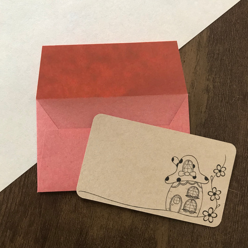家イラストメッセージカード 封筒付き メッセージカード Mimo Mimo