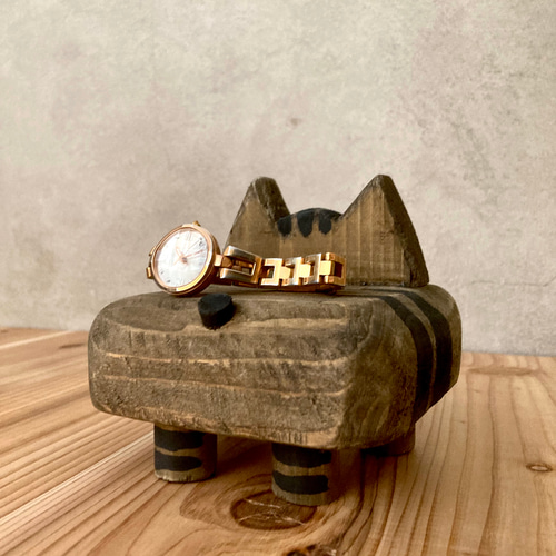 猫のアクセサリートレイ 小物置き カードホルダー ミニトレー 猫型