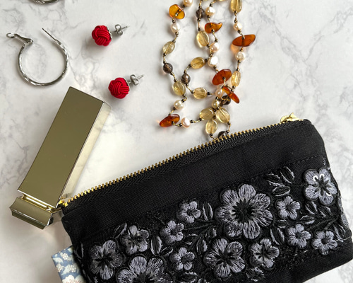【リュンヌ】インド刺繍リボン・ミニポーチ(S) fa0e55f943aaa33688a0bb56504d5e