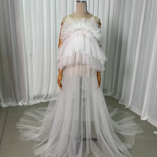 実例写真！ウエディングドレス ツーピース キャミソール オフホワイト  