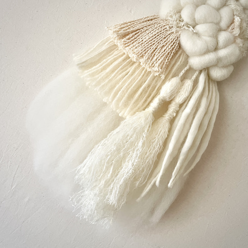 一点もの】流木 ウィービング タペストリー 『みるく色のたぺすとり。s  