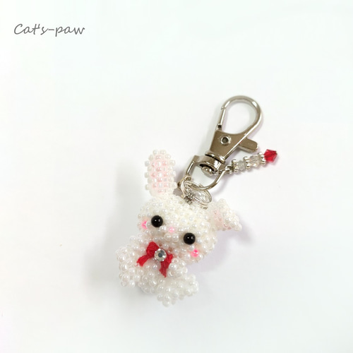 ＊専用＊　No.14 お耳の大きなうさぎちゃん ♡ オルゴナイト キーホルダー オルゴナイト❤️四つ葉のクローバーちょこんとうさぎちゃん