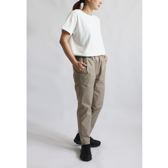 ⁂ラスト１　最終ＳＡＬＥ　９０ｃｍストレッチ伸縮コットンチノ生地すっきり脚長パンツ　チノパン巻き縫いベージュU67B 11枚目の画像