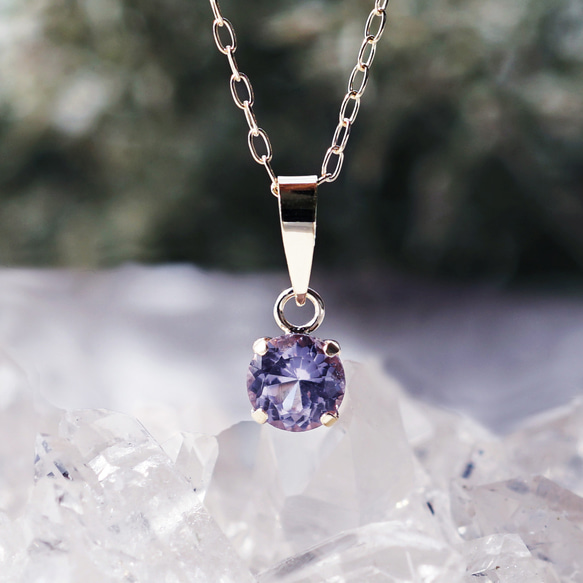 K18 WG ラベンダースピネル　　ネックレストップ K18極上パープルスピネルのネックレス ～Lilac ネックレス