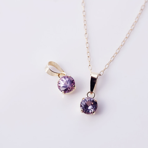 K18 WG ラベンダースピネル　　ネックレストップ K18極上パープルスピネルのネックレス ～Lilac ネックレス
