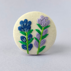 リンドウの刺繍ブローチ 竜胆 ブローチ かなちゃん手刺繍工房