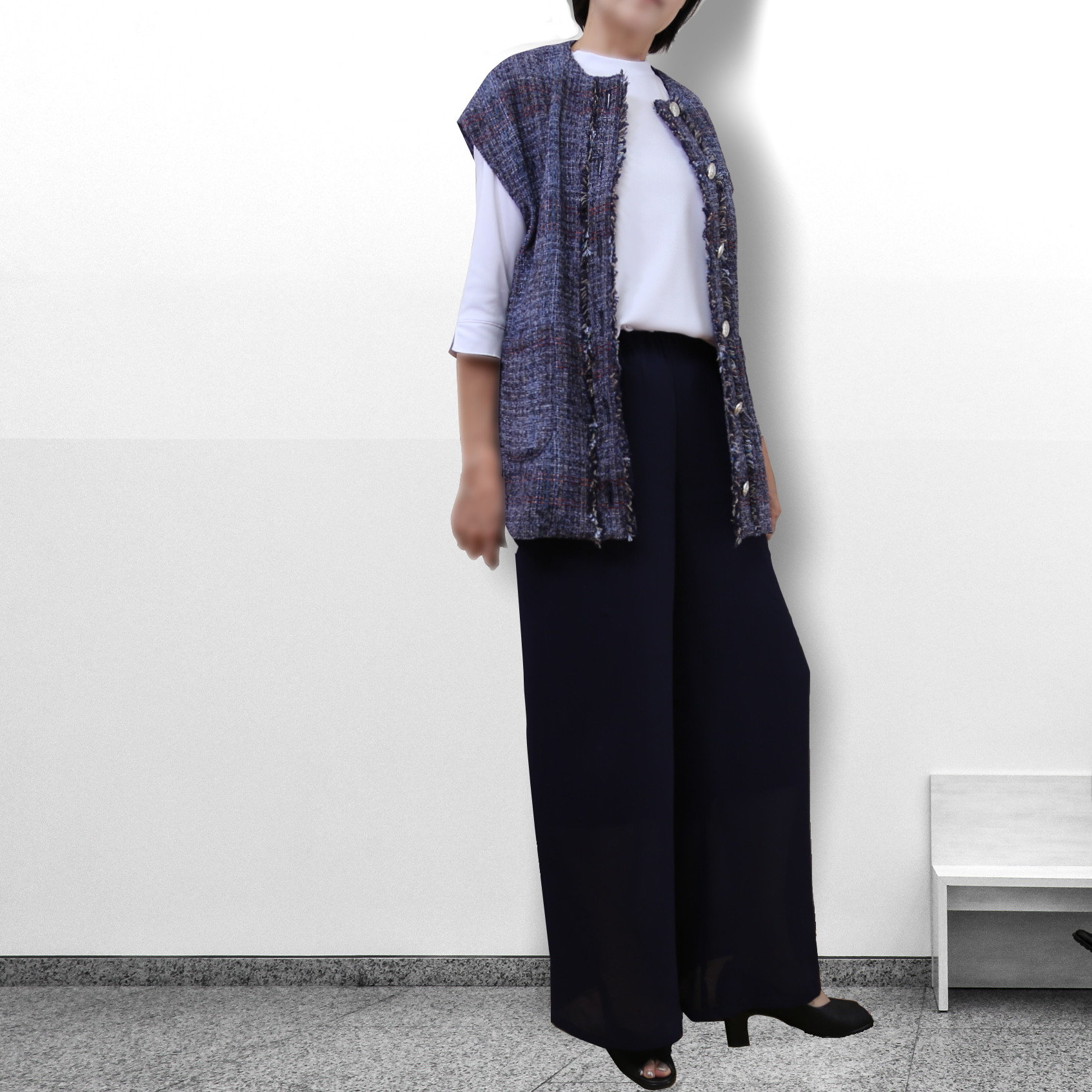 ツイードジャケット レディース 秋 冬 ツイードベスト クラシカルツイード ウールベスト〜エレガントフリンジデザイン〜 6,860円