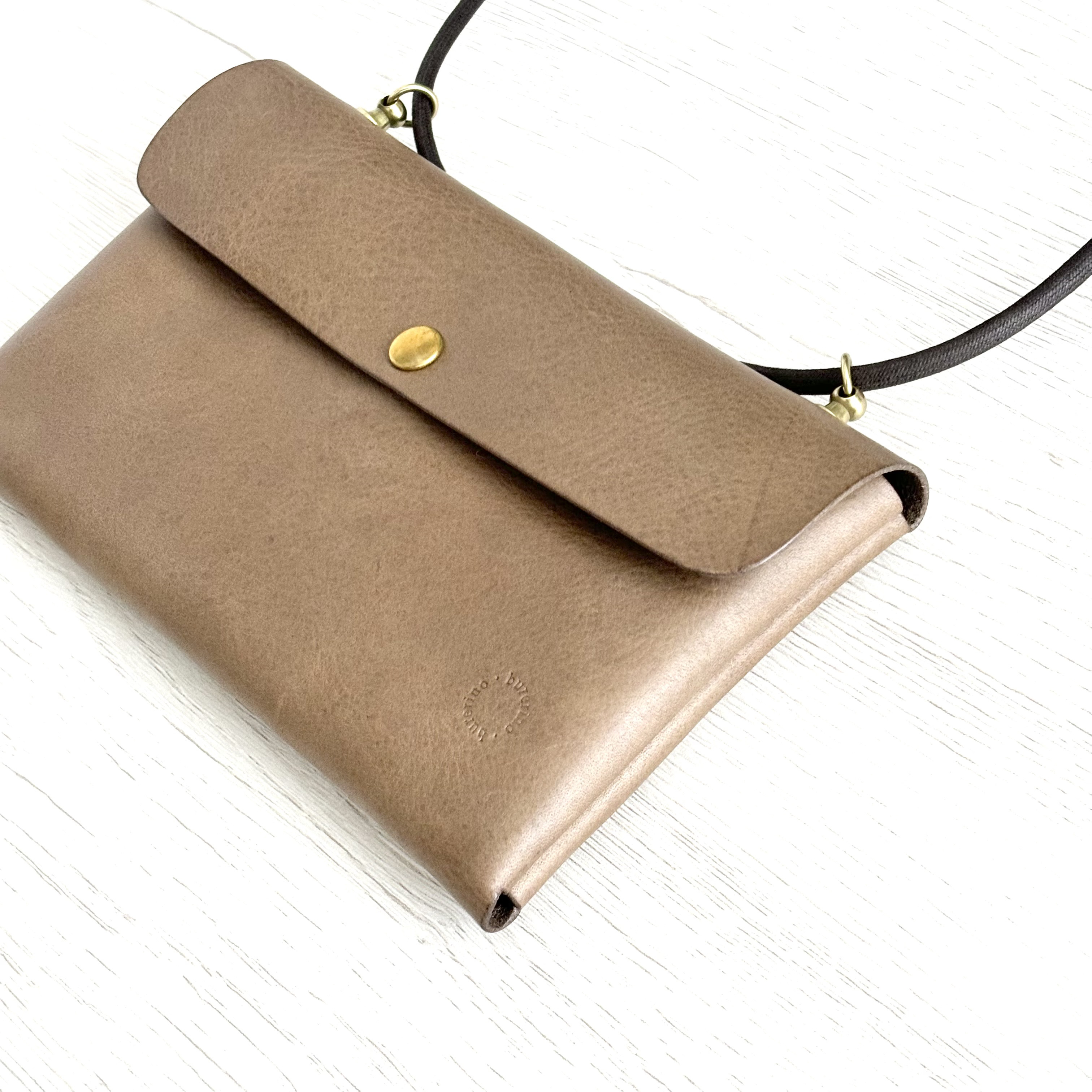 イタリアンレザーミニバッグ/スマホショルダー　トープ（在庫品）