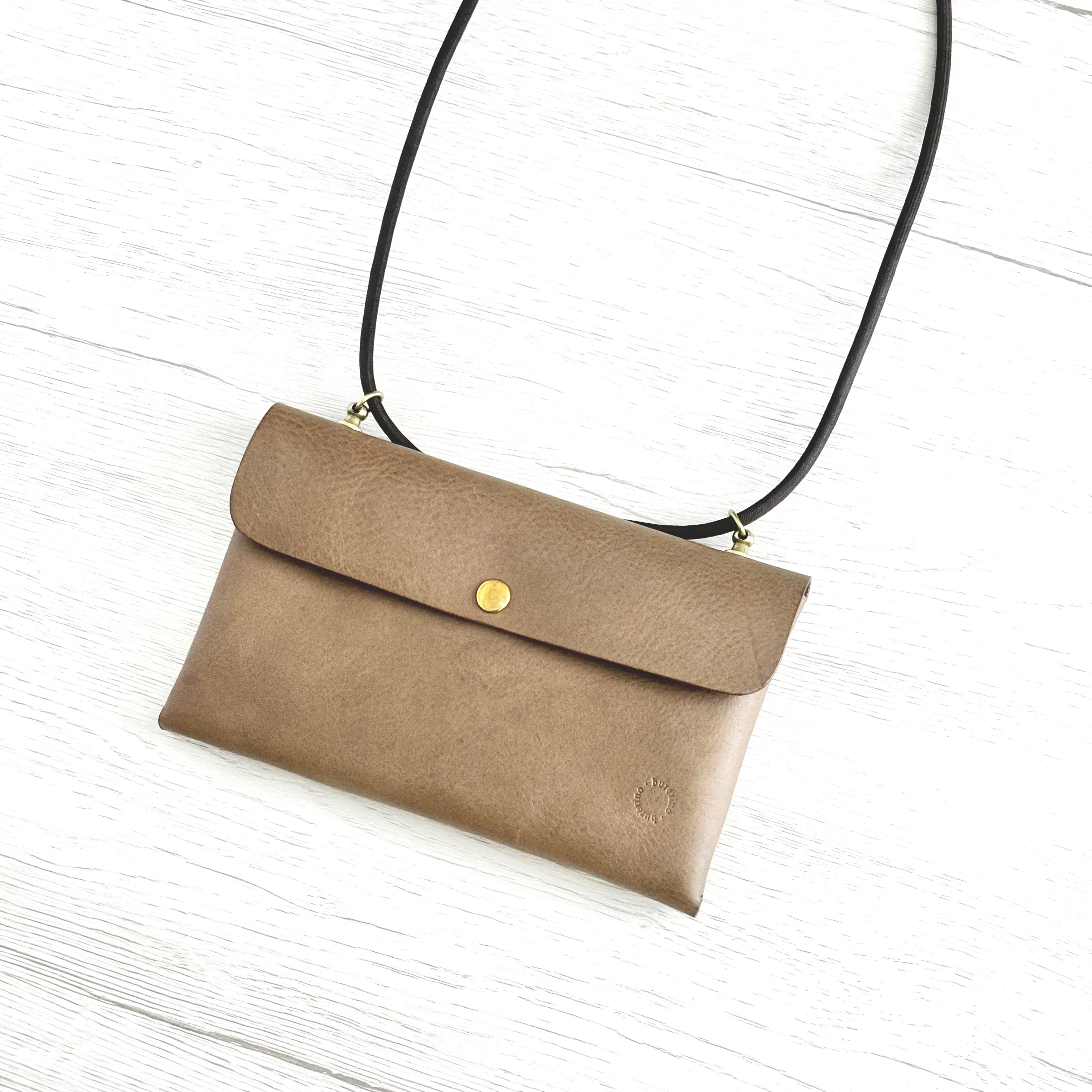 イタリアンレザーミニバッグ/スマホショルダー　トープ（在庫品）