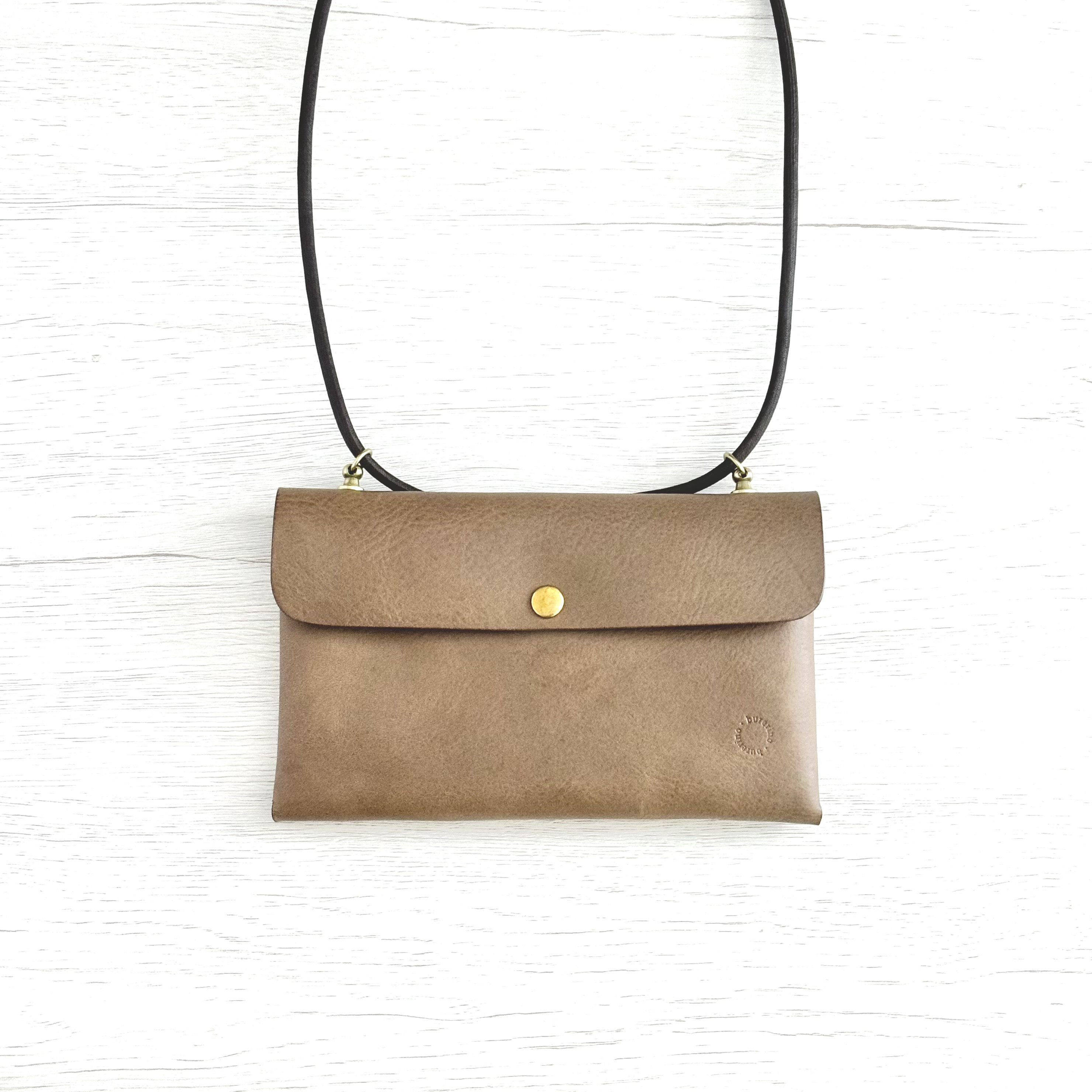 イタリアンレザーミニバッグ/スマホショルダー　トープ（在庫品）