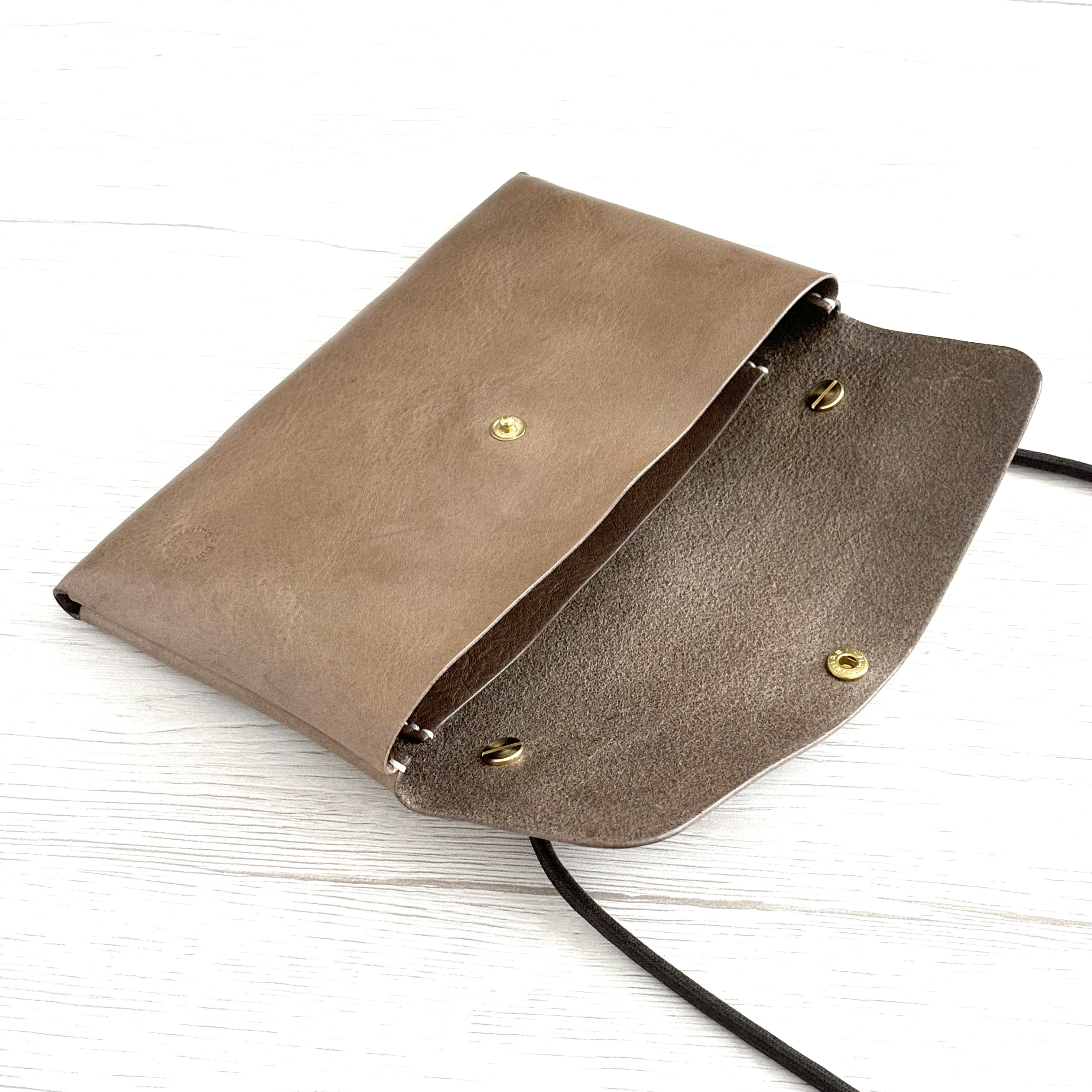 イタリアンレザーミニバッグ/スマホショルダー　トープ（在庫品）