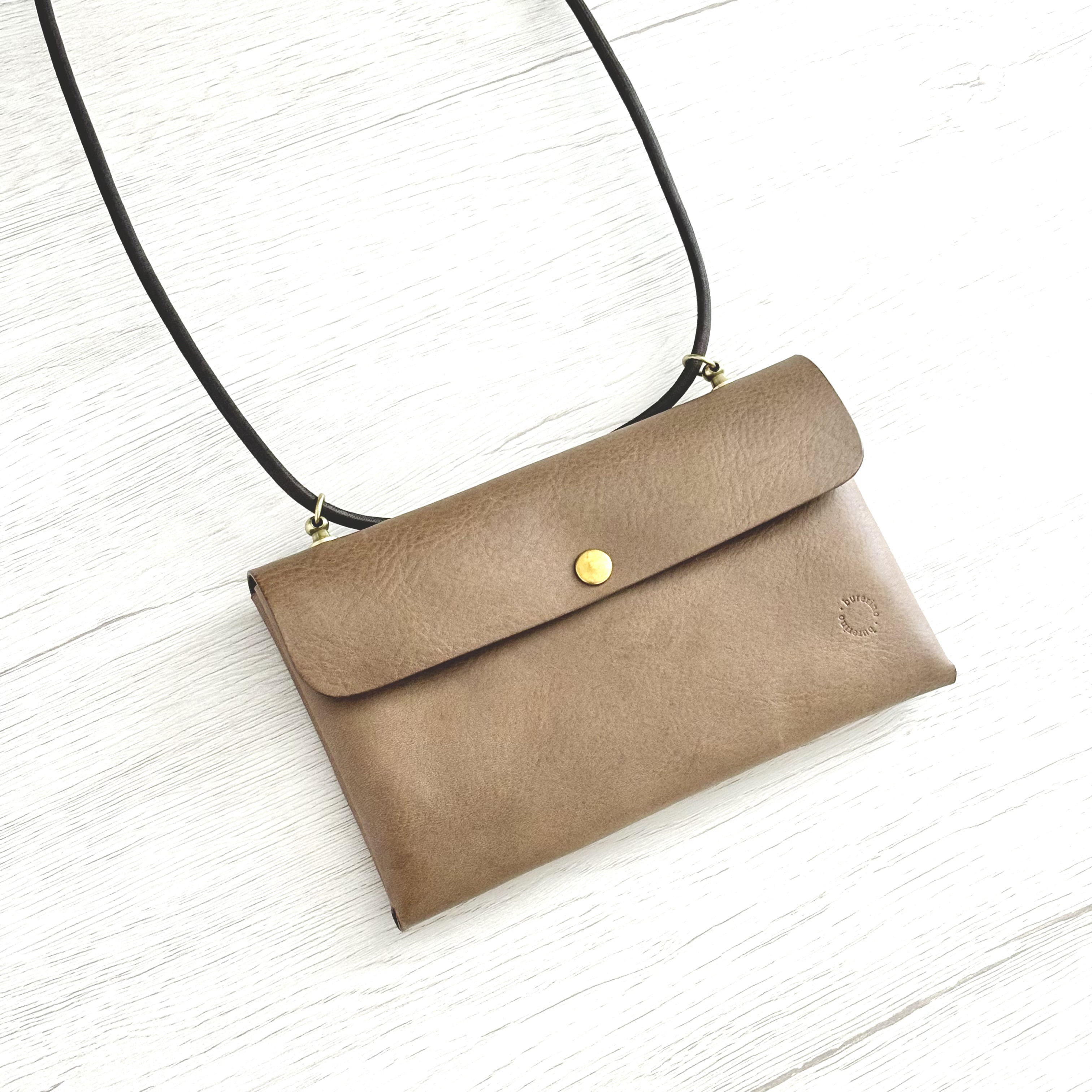 イタリアンレザーミニバッグ/スマホショルダー　トープ（在庫品）