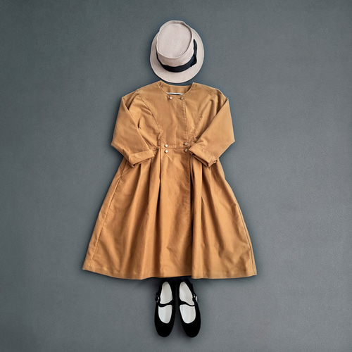 送料無料【 親子コーデ♪ 】ノーカラー ダブルブレストコート