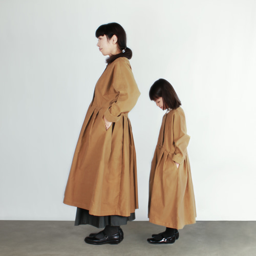 送料無料【 親子コーデ♪ 】ノーカラー ダブルブレストコート