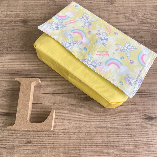 オーダー品】横入れお弁当袋 封筒型お弁当袋 ユニコーン 1 オーダー品】