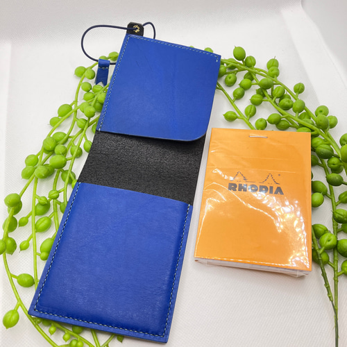 RHODIA メモ帳カバー 本革 イタリアンレザー ブックカバー smile