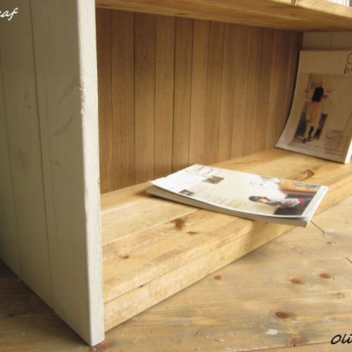 サイズ、デザインオーダー可○お子様目線3段ラック○シャビー