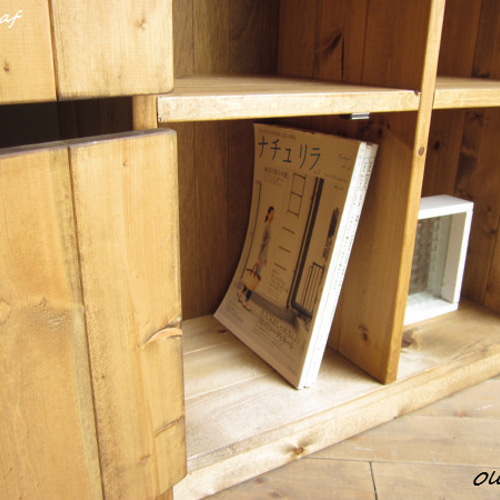 サイズ、デザインオーダー可！細4段キャビネットラック○ナチュラル
