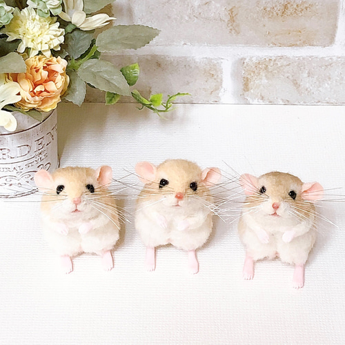 単品販売】マカロニちゃん *オブトアレチネズミ* (羊毛フェルト) 羊毛