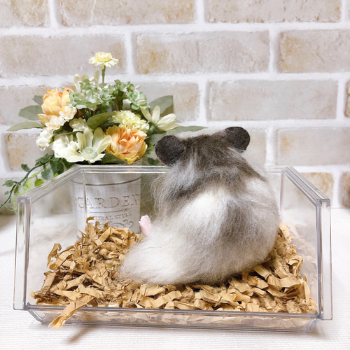 長毛セーブル お座りハムちゃん*ゴールデンハムスター* (羊毛フェルト