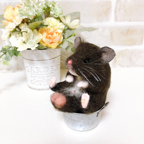 ♥️羊毛フェルト♥️ハムスターちゃん×4♪ オーダー羊毛フェルト／ハムスター・わさびちゃん＆りくちゃん