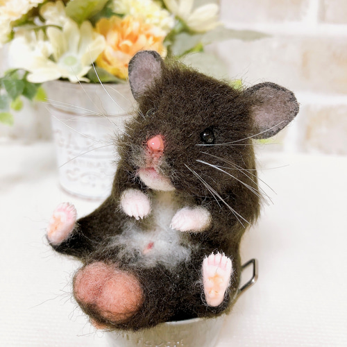 クロクマ お座りハムちゃん*ゴールデンハムスター* (羊毛フェルト