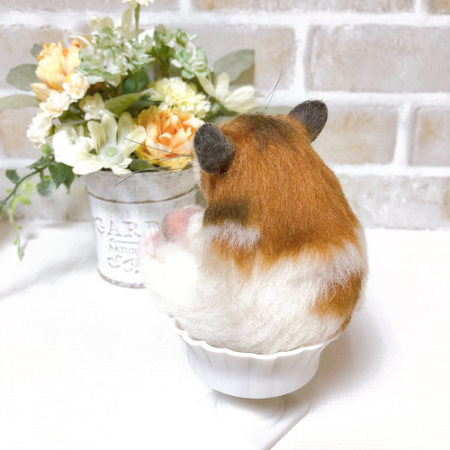 367 ゴールデンハムスター クリームバンデッド◇羊毛フェルト オーダー作品。キンクマさん&クリームバンデッドさん〉 羊毛