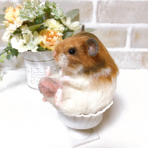 ノーマルバンデッド お座りハムちゃん*ゴールデンハムスター* (羊毛
