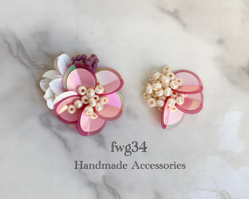 bouquet】peach イヤリング/ピアス イヤリング・ノンホールピアス