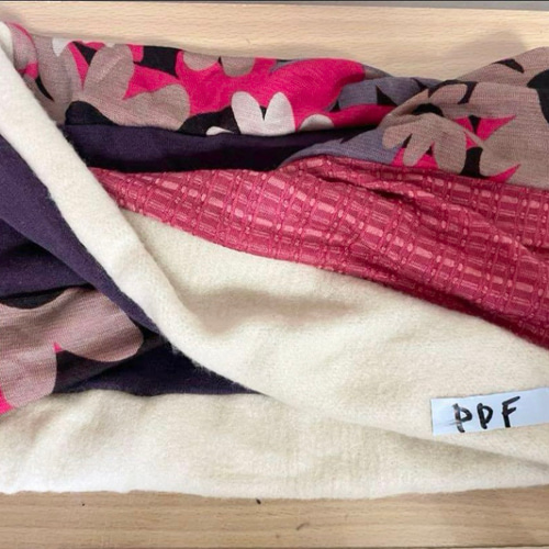 PPFターバン兼用ピンク&パープルフラワーハロウィン柄新作国内  