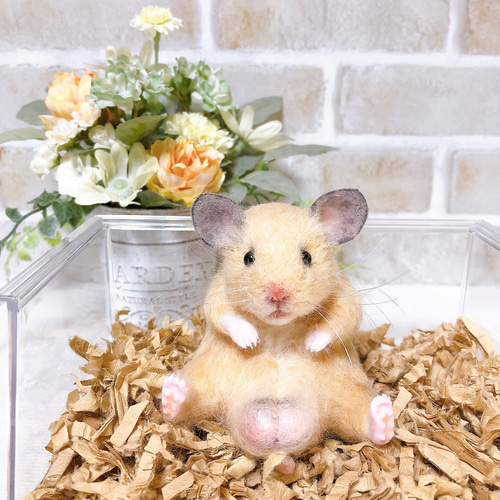 ③キンクマ お座りハムちゃん*ゴールデンハムスター* (羊毛フェルト