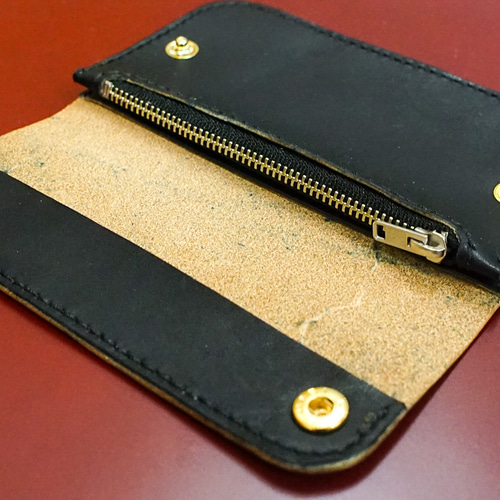 国産本革 トラッカーウォレット 栃木レザー ハンドメイド 手縫い
