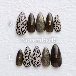 LA755☆大人シンプルレオパードネイルチップ ネイルチップ（つけ爪