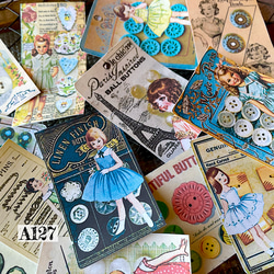 送料無料【A127コラージュ素材】Gleeシール 人物 ボタン ジャンク