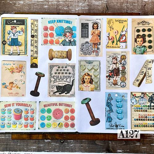 送料無料【A127コラージュ素材】Gleeシール 人物 ボタン ジャンク