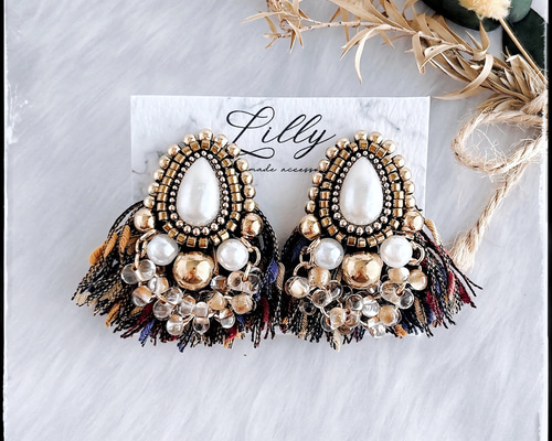 1412 ハンドメイドピアス 大ぶり 個性的 イヤリング ピアス PIERCE 77699105bf222b5edae7de11e852a3