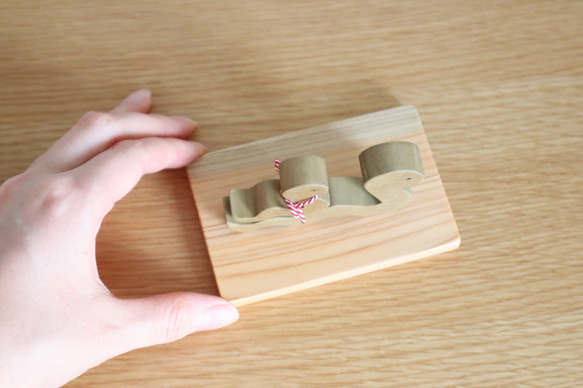 ヘビの親子の干支飾り  お正月飾り ＊受注制作　国産無垢材使用　巳年木製置物・蛇年インテリア　ギフト　 7枚目の画像