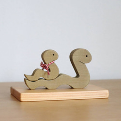 ヘビの親子の干支飾り  お正月飾り ＊受注制作　国産無垢材使用　巳年木製置物・蛇年インテリア　ギフト　 4枚目の画像
