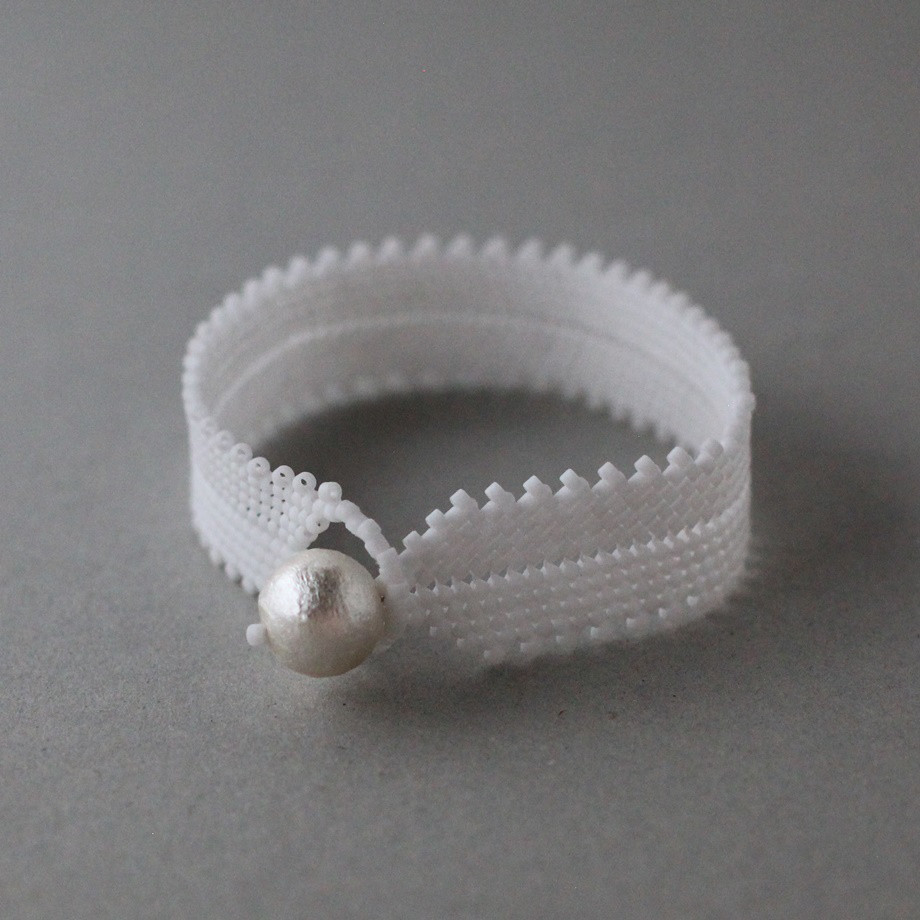 コットンパールブレスレット（白）