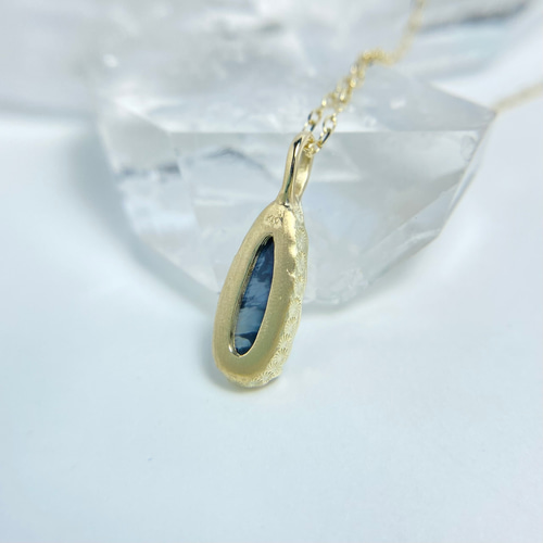 K10☆天然ブラックオパールネックレス☆オーストラリア産原石