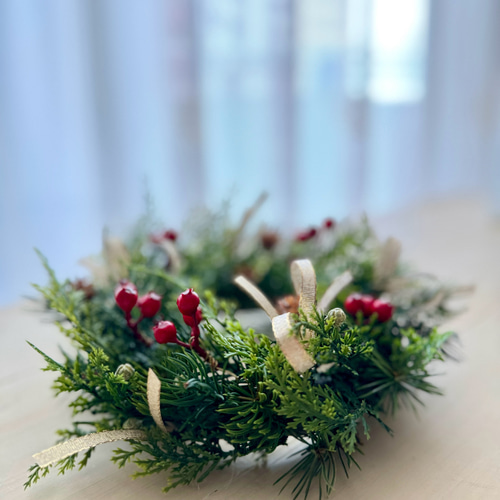 冬限定2024』『針葉樹のクリスマスリース（S）赤×ゴールド