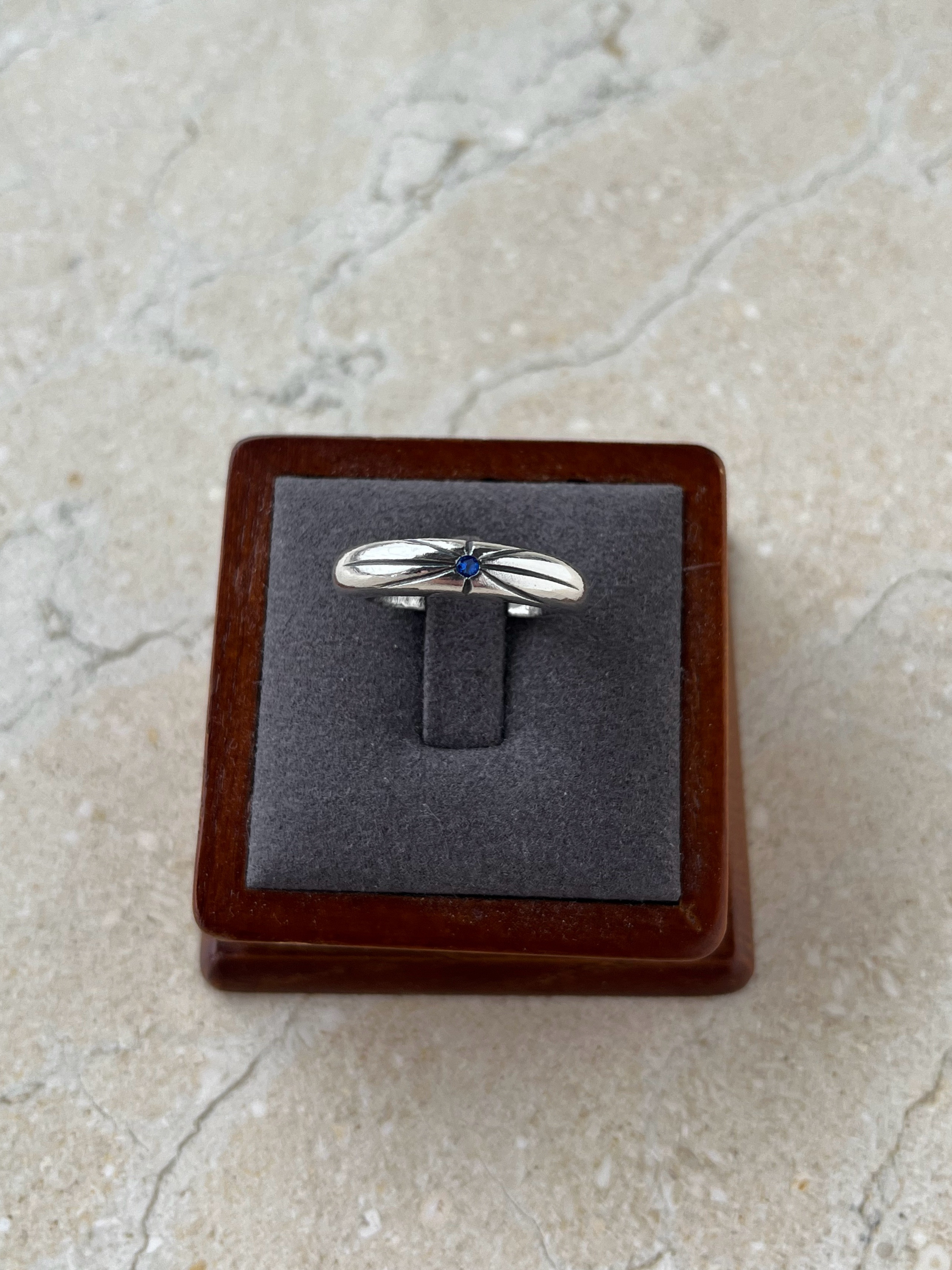 【純銀】スターサファイア シルバーリング