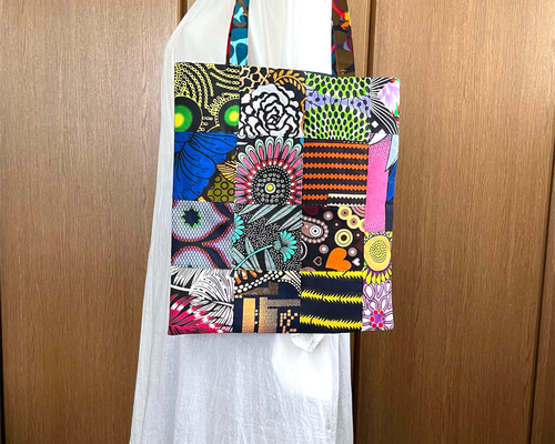 楽天市場】トートバッグ パッチワーク 大きめ 33cm インド刺繍