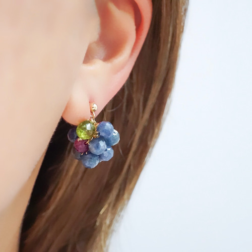 ブルーベリー」ネックレス サファイア ルビー ペリドット 誕生石