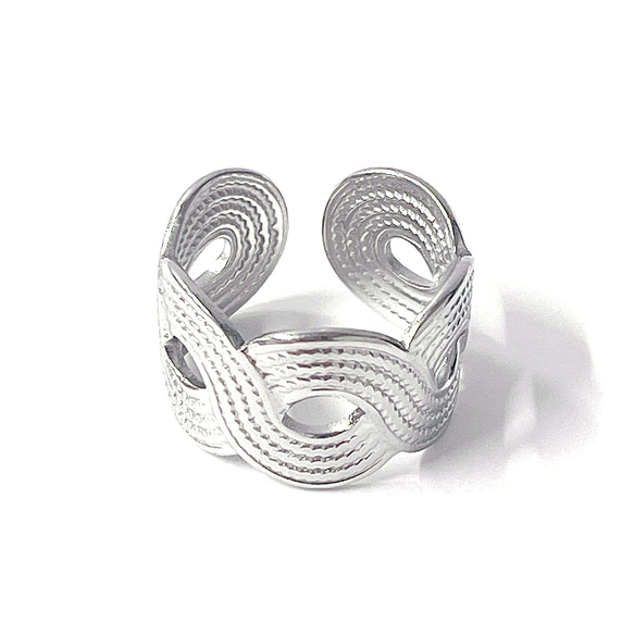 付けっぱなしOK！選べる2色！ ヴィンテージ感漂うツイストデザイン サージカルステンレス オープンリング【str51】 指輪・リング ...