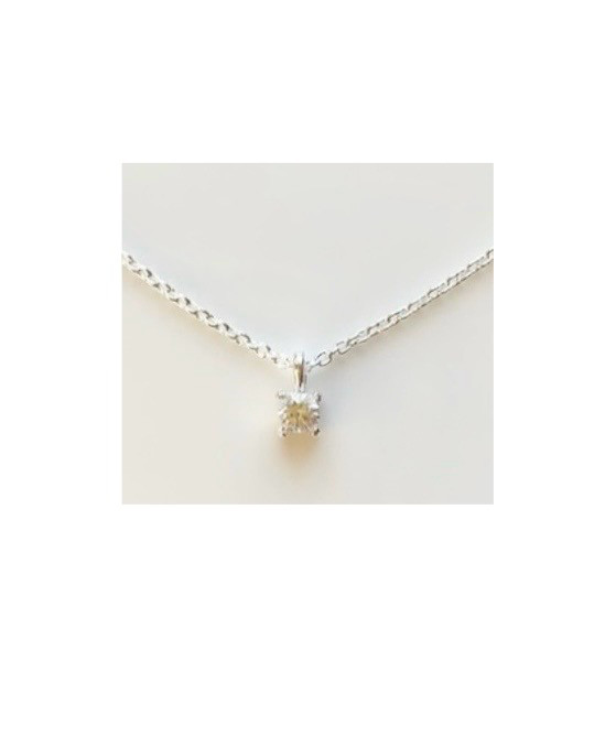 〈送料無料〉＊天然石ホワイトサファイアSV925爪留プチネックレス＊オーダーメイド