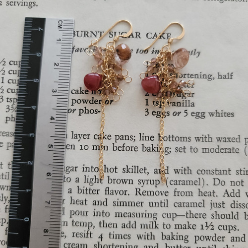 14kgf 】ゴールドルチルクォーツ×アンデシン×アンダリュサイト＊ピアス