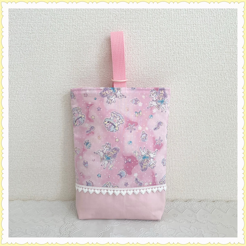 レッスンバッグ　体操服入れ　上履き入れ☆ユニコーン　ラブリー　ドリマー　パープル 入園 入学】レッスンバッグ 上履き入れ レース付き《ユニコーン